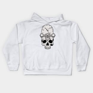 Skateboard Wheels Real Skull Skateboarding Gift Kids Hoodie